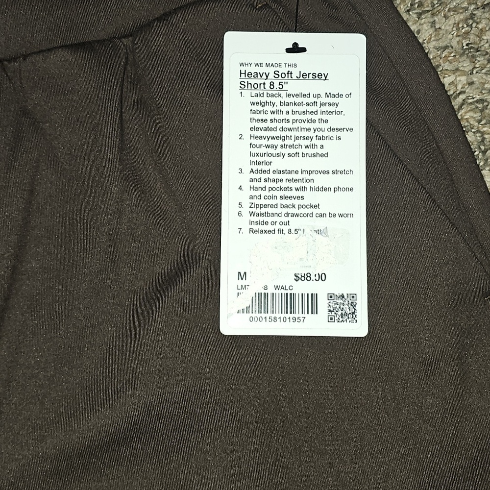 Lululemon Heavy Soft Jersey Short 8.5". Mens Nwts! Sz Medium! Walnut Crunch! - Picture 3 of 11